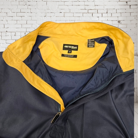 Bolle Golf Yellow Men's Windbreaker Water Wind Resistant - Picture 8 of 10